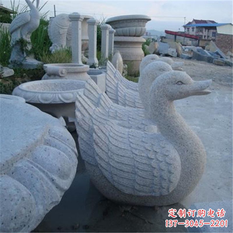 喷水鸭子大理石雕塑