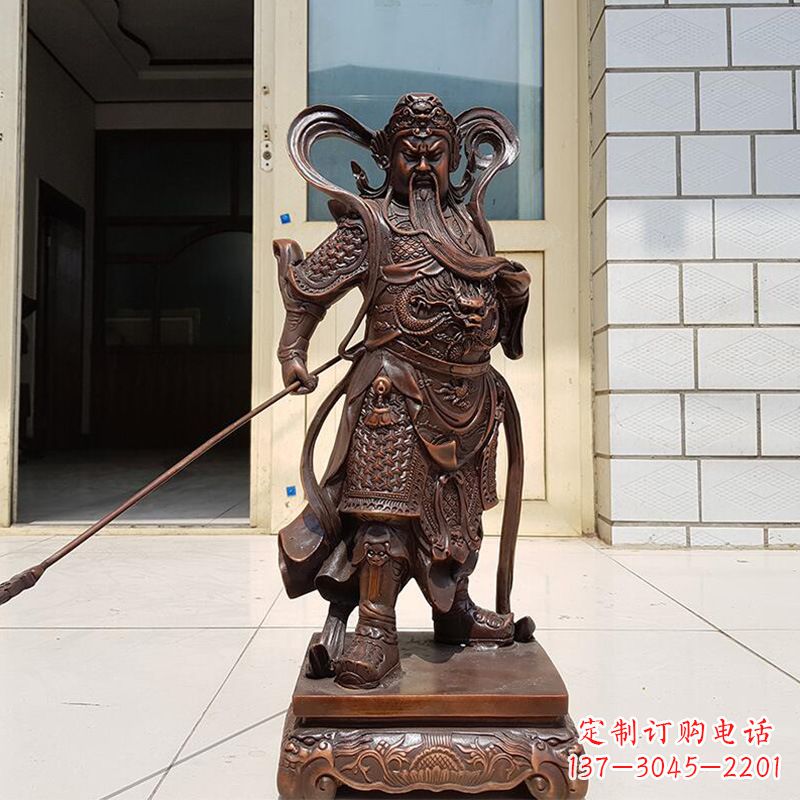 辟邪关公铜雕像