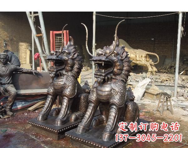 辟邪麒麟铜雕