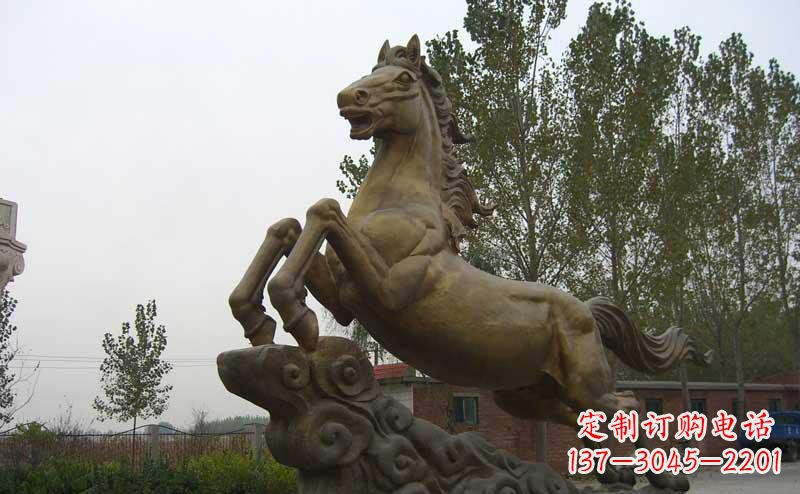 企业奔马景观铜雕