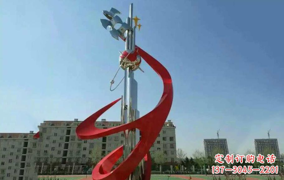 企业不锈钢奔向世界雕塑