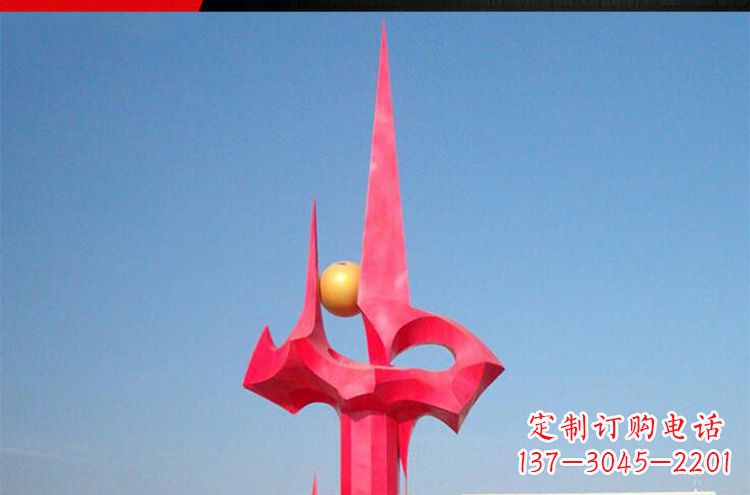企业不锈钢抽象摆件雕塑