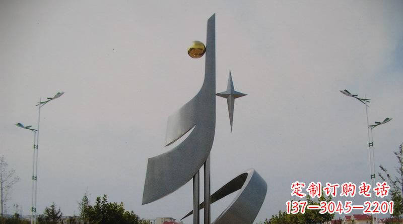 企业不锈钢抽象崛起雕塑