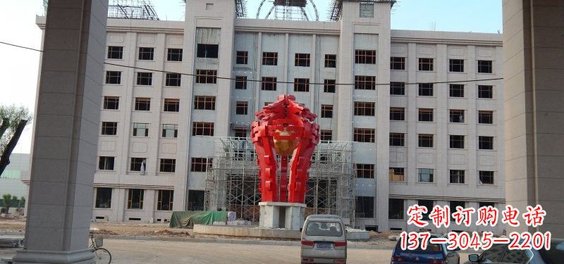 企业不锈钢抽象团结雕塑