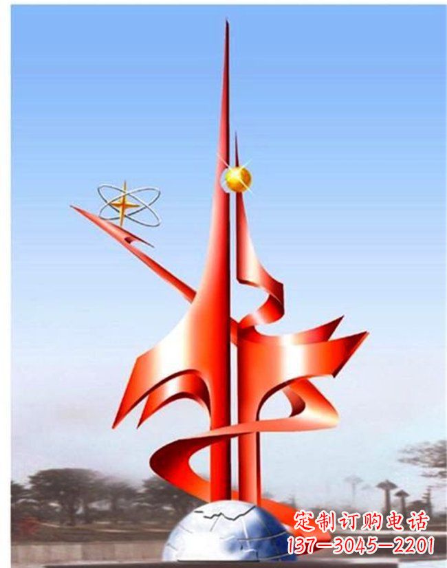 企业不锈钢放飞理想抽象雕塑