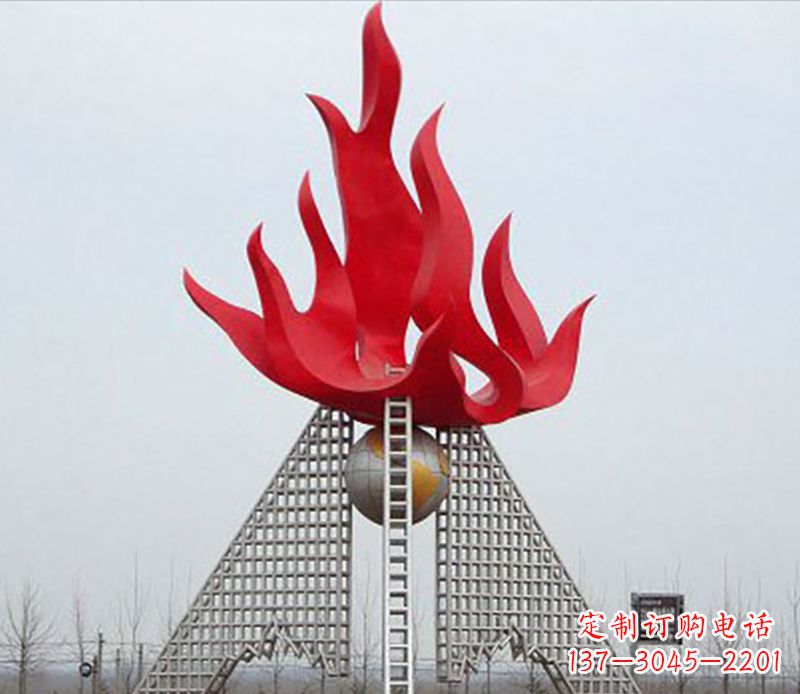 金色火苗-优雅华贵的不锈钢景观雕塑