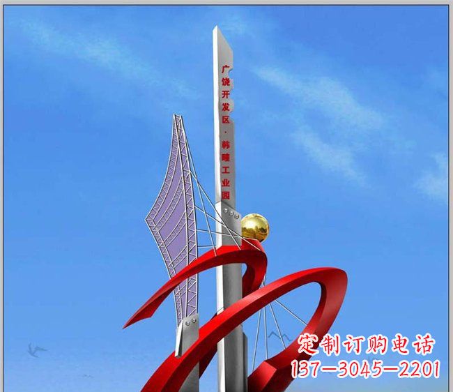 企业不锈钢扬帆大型雕塑