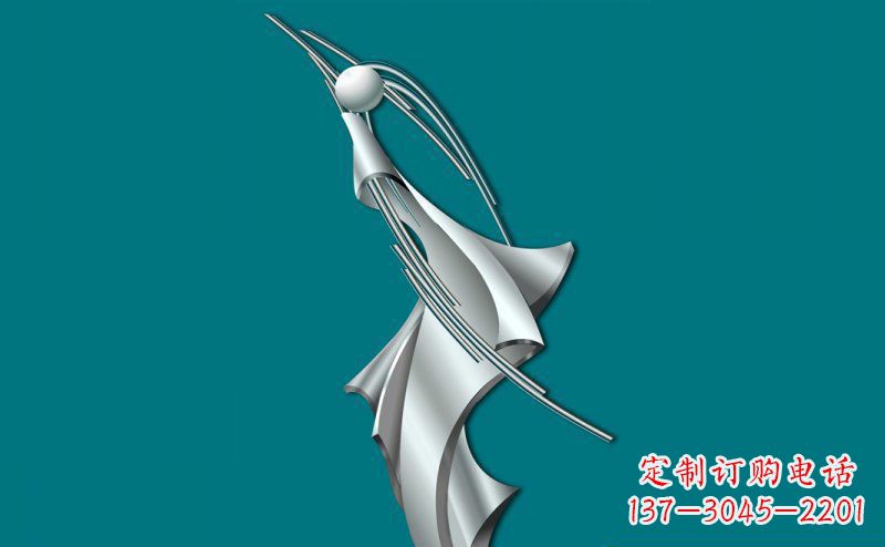 企业不锈钢展雕塑