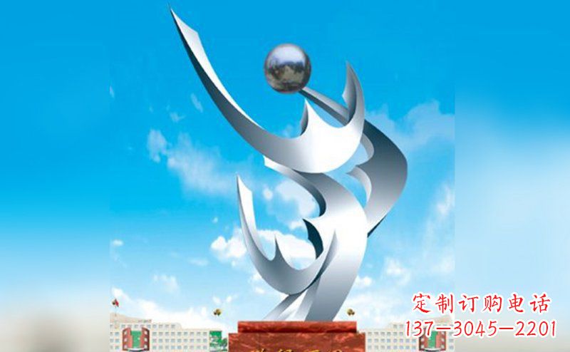 企业抽象不锈钢鹏程万里雕塑