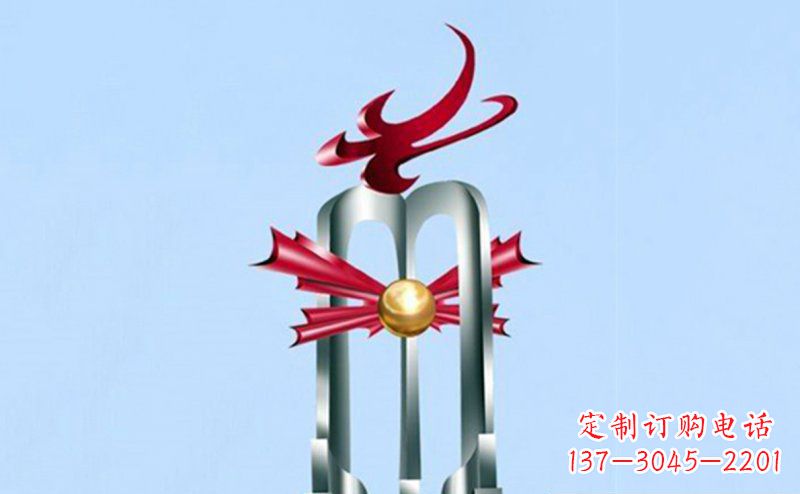 企业抽象不锈钢开放之门雕塑