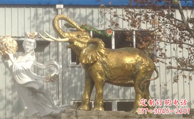 企业大象铸铜动物铜雕