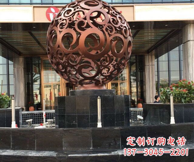 企业锻造镂空球景观铜雕