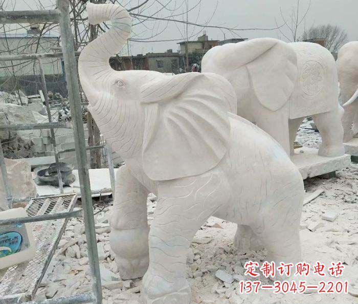 企业景观招财大象石雕