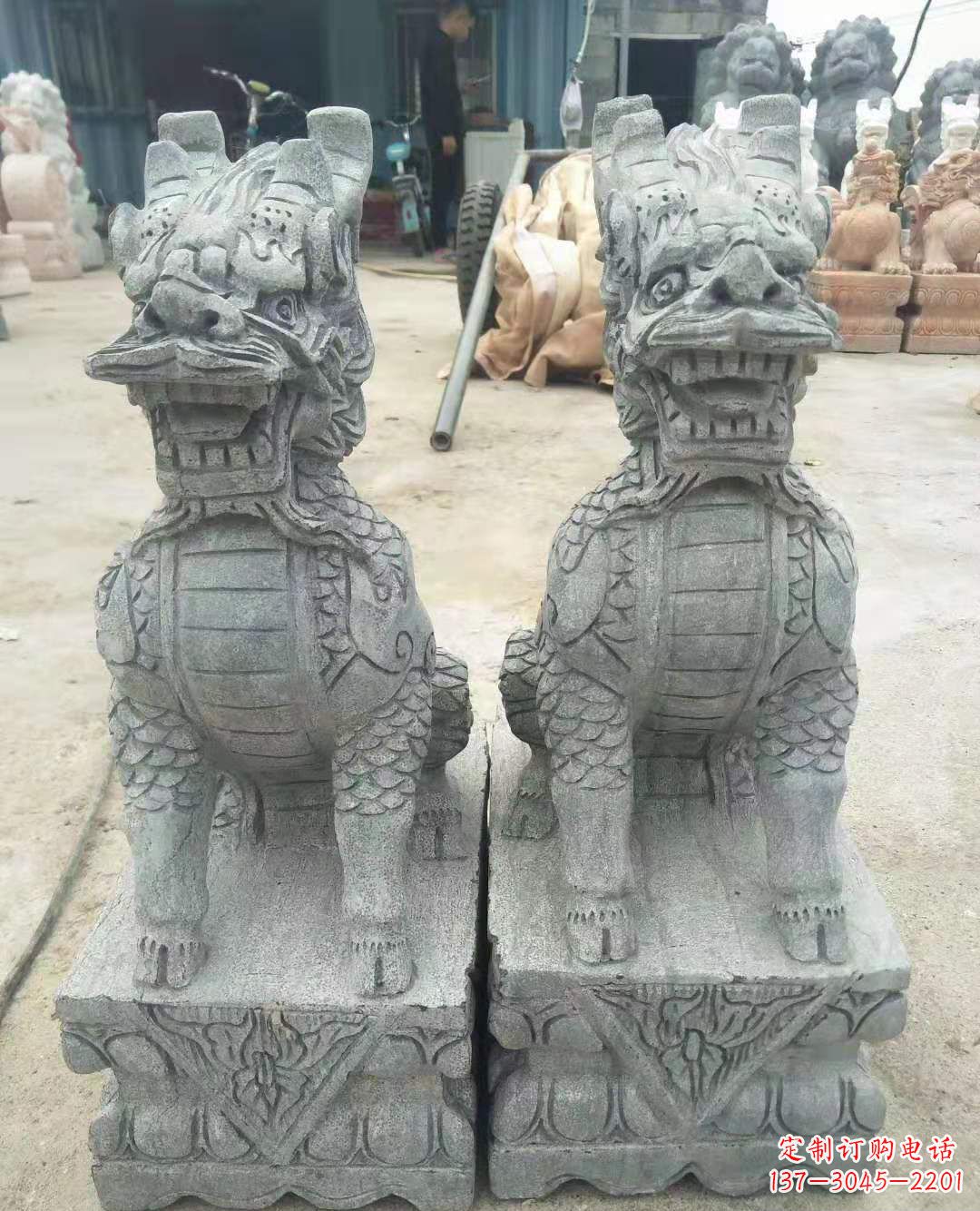 企业酒店门口镇宅麒麟石雕