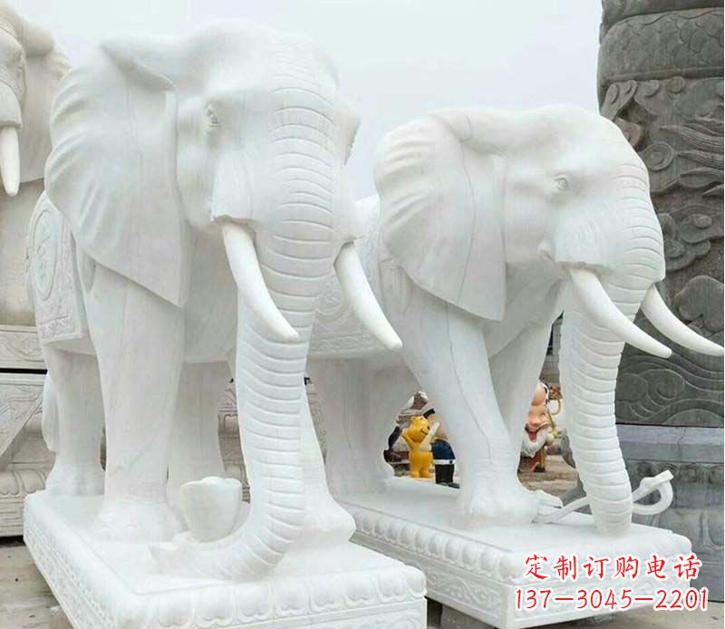 企业门口大象石雕