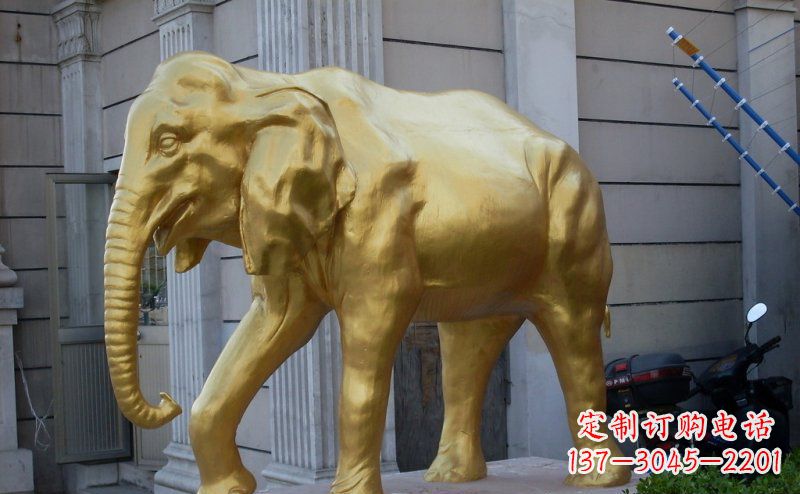 企业门口大象铜雕 (2)