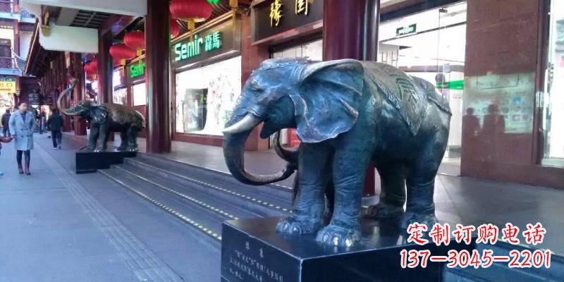 企业门口大象铜雕