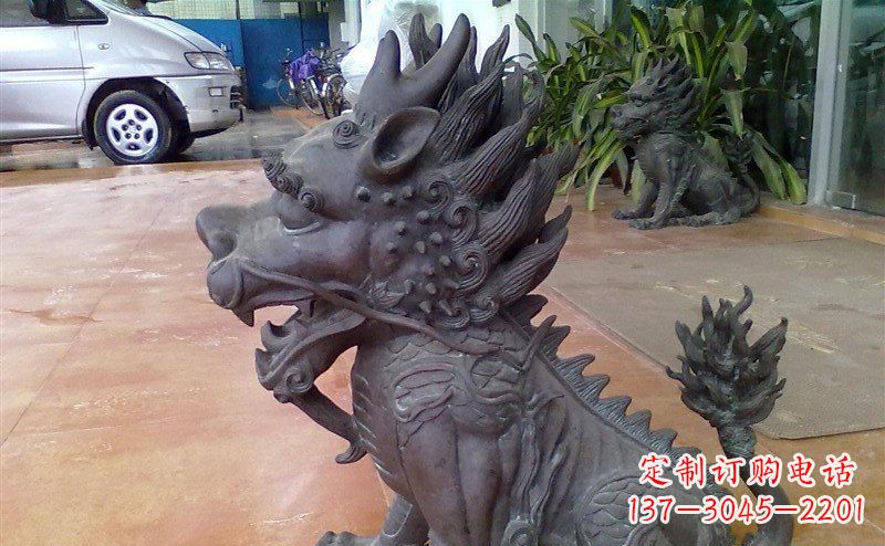 企业门口麒麟铸铜神兽铜雕 企业门口麒麟铸铜神兽铜雕