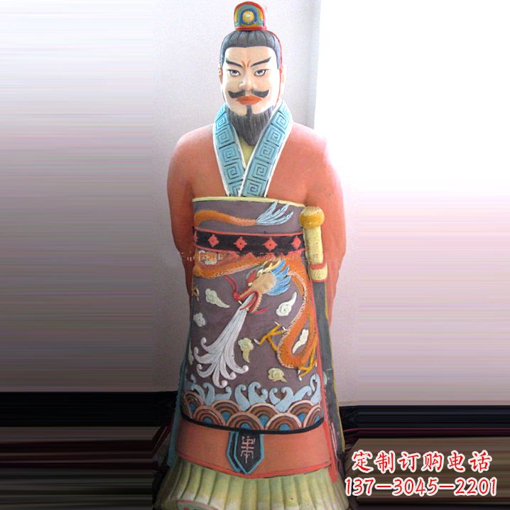 秦始皇玻璃钢彩绘雕塑