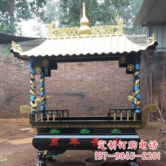 琴书侣雕藏文铜香炉