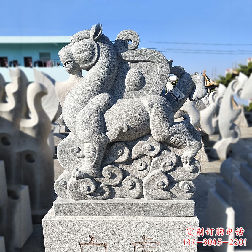 青龙白虎动物雕塑-上古四神兽石雕之白虎