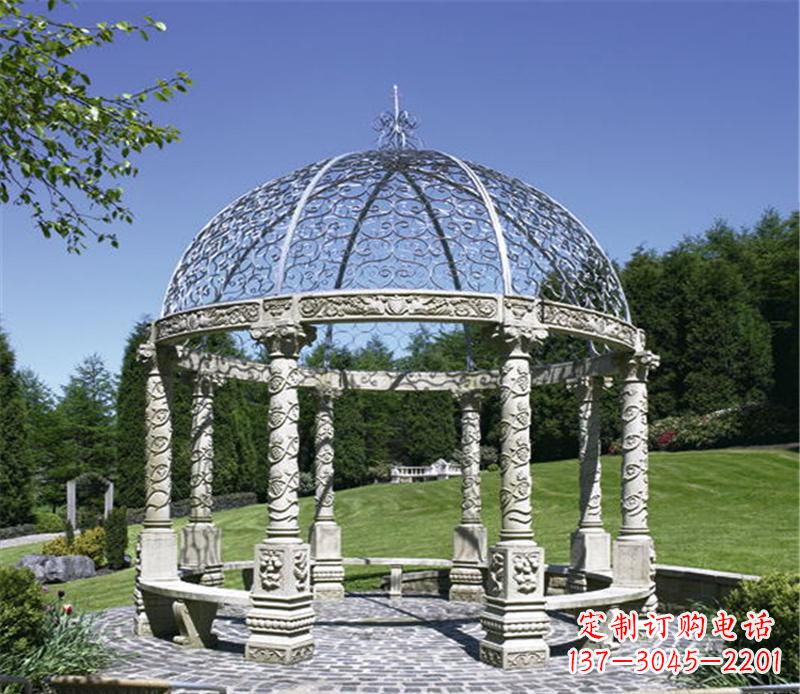 青石大型景观凉亭雕塑