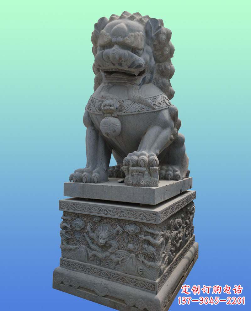 青石雕石狮子