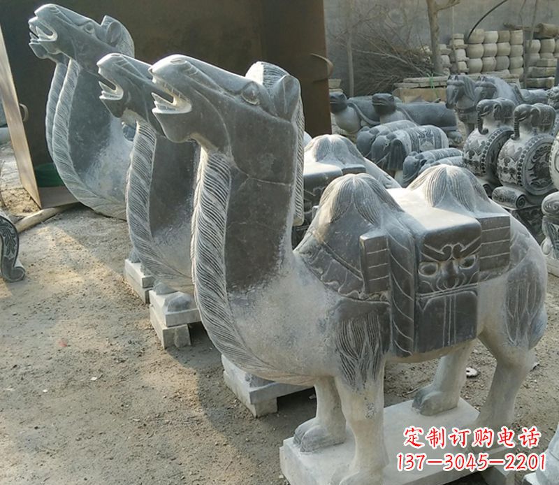 青石动物骆驼石雕