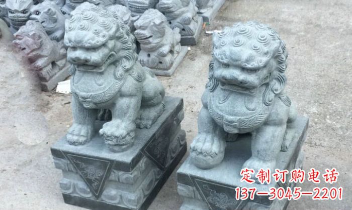 青石仿古北京小狮子门口石雕