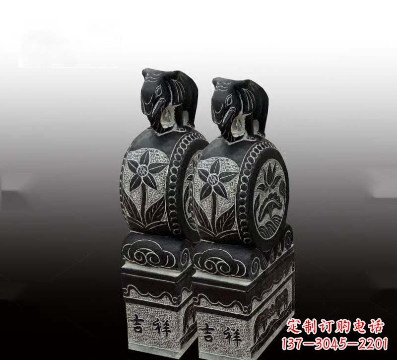 门墩雕塑 - 青石/仿古/大象/门墩 门墩雕塑 - 青石/仿古/大象/门墩