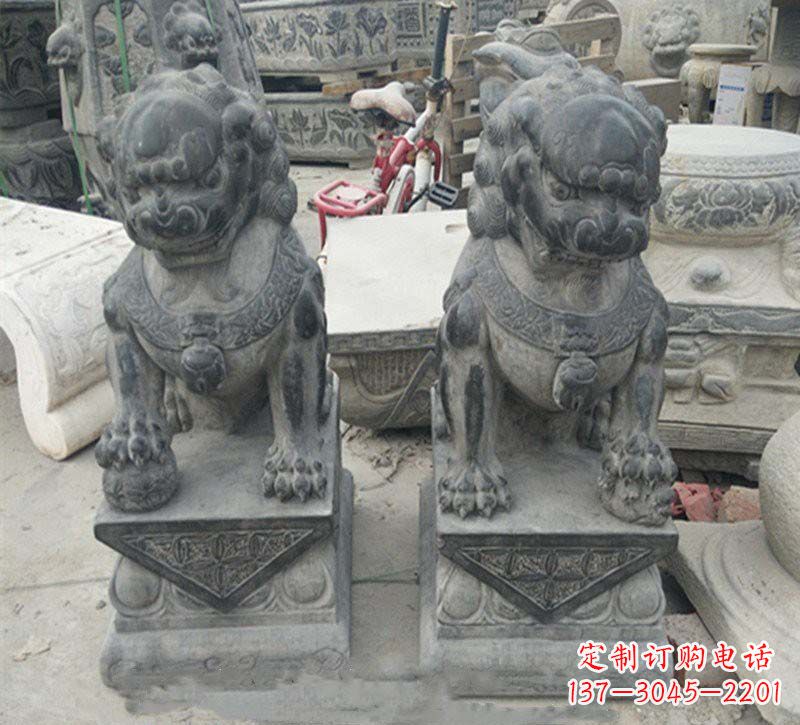 青石仿古门口狮子雕塑