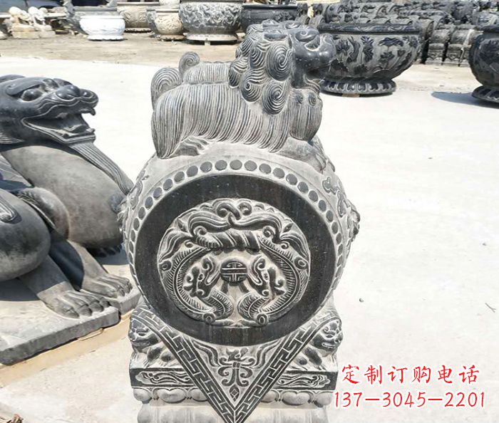 青石仿古狮子门墩门口镇宅石雕 青石仿古狮子门墩门口镇宅石雕