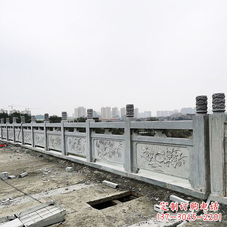 青石户外石雕栏板