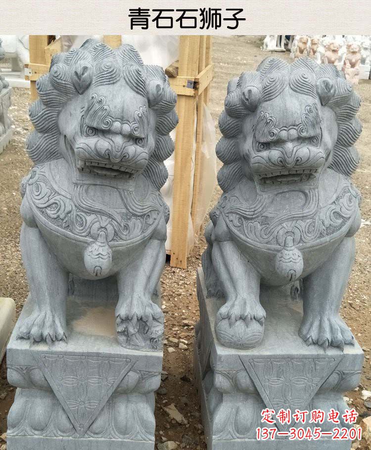 青石看门狮子雕塑