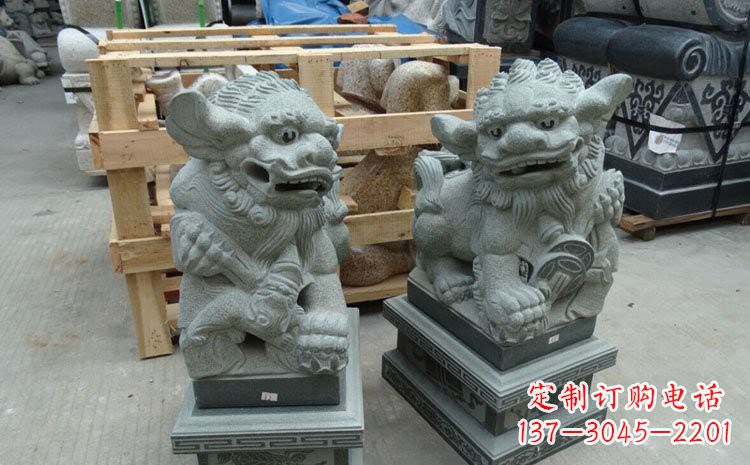 青石门口献钱狮