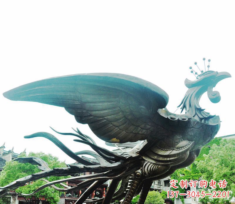 青铜凤凰雕塑