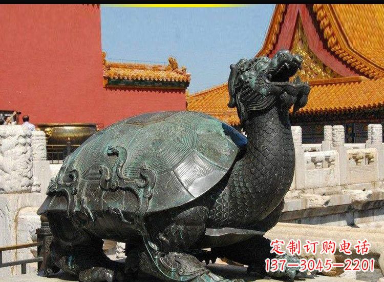 青铜故宫龙龟雕塑