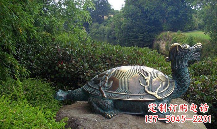 青铜龙龟古代神兽雕塑