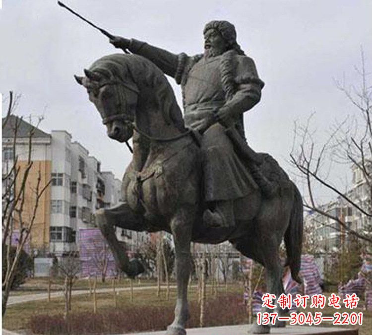 青铜骑马成吉思汗