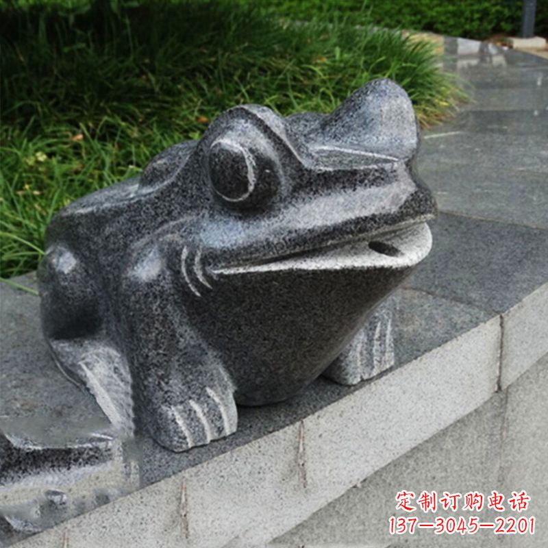青蛙石雕喷水雕塑