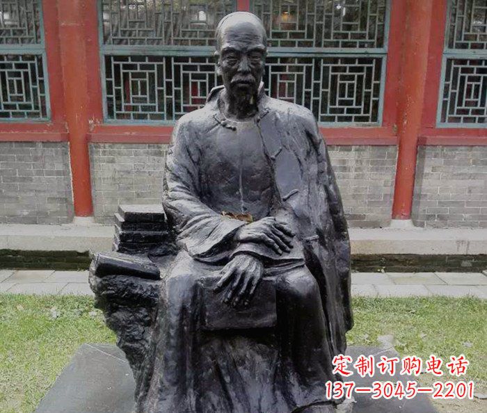 清代古代人物铜雕