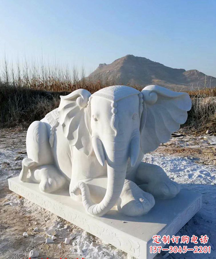 清明上坟大象的石雕
