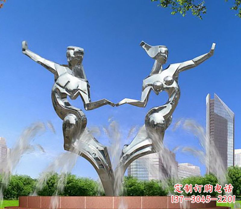 爱情镌刻,不锈钢抽象情侣雕塑 爱情镌刻,不锈钢抽象情侣雕塑