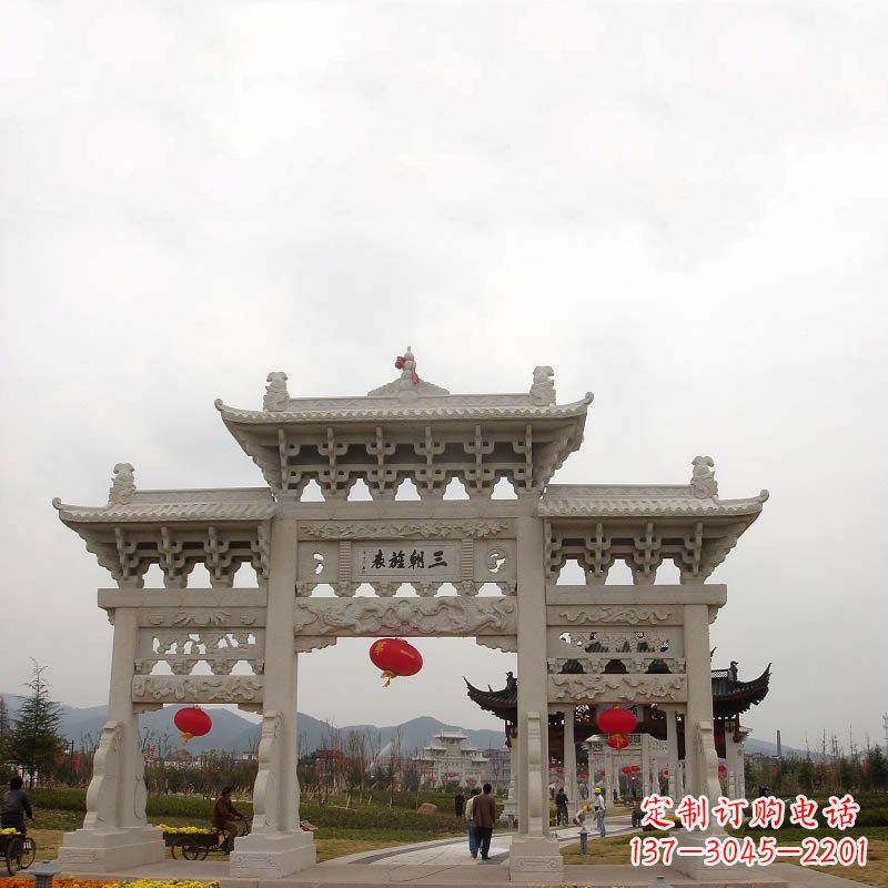 牌坊雕塑 - 旌表/汉白玉/石雕/牌坊 牌坊雕塑 - 旌表/汉白玉/石雕/牌坊