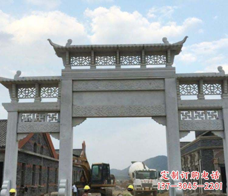 三门大理石牌坊石雕 (2)