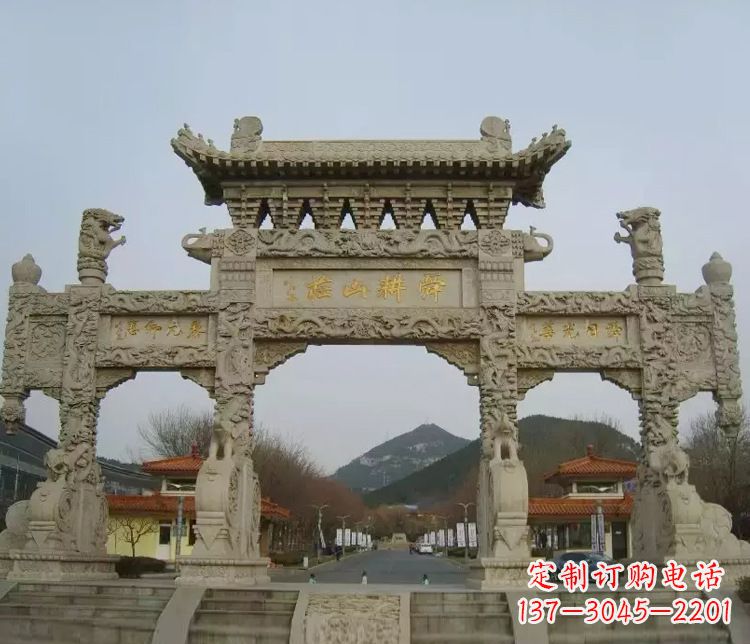三门牌坊石雕 (8)