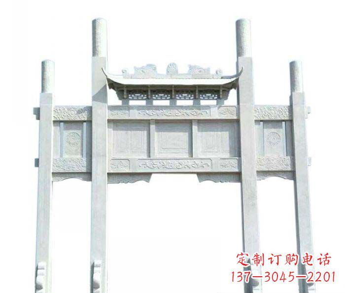 三门石雕牌坊 (2)
