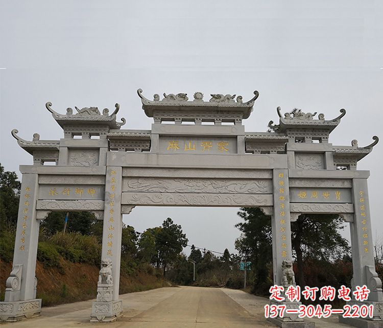 三门石牌坊石雕_2