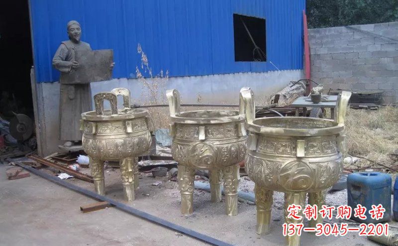 三足鼎寺庙铜雕