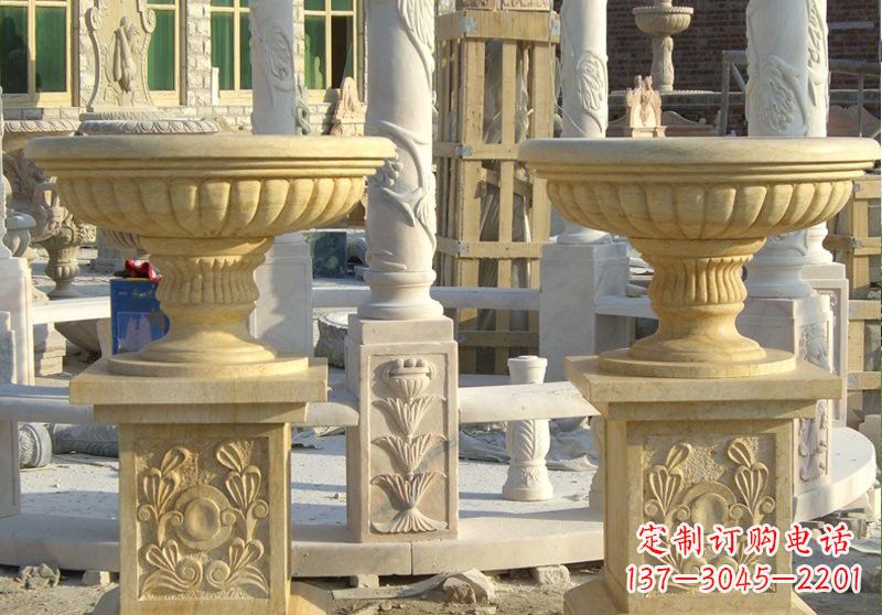 砂岩别墅花盆雕塑